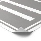 Poster Initiales de couples ou autre texte | Blanc & Gris (Coin)