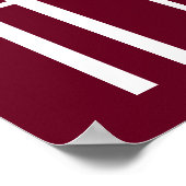 Poster Initiales de couples simples | Blanc et bordeaux (Coin)