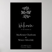 Poster Initiales de monogramme de couple de mariage botan (Devant)