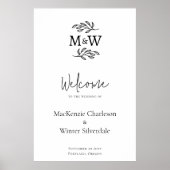 Poster Initiales mariage Monogramme Couple Accueil Botani (Devant)