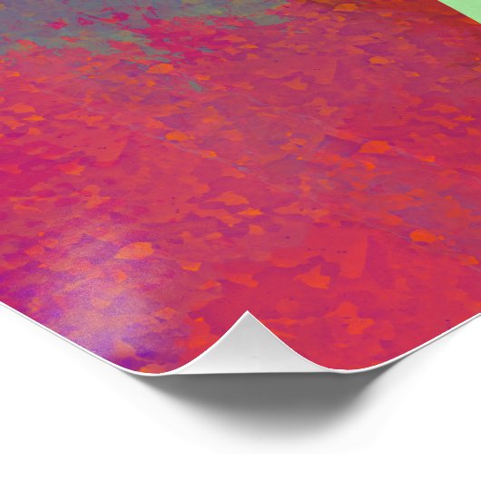 Poster Initiales Monogramme Art Grunge Funky Violet Vert (Coin)