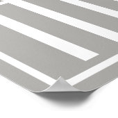 Poster Initiales Monogramme | Blanc Sur Gris Clair (Coin)