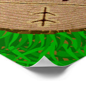 Poster Initiales sculptées du coeur Bagues d'arbre en boi (Coin)