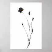 Poster Ink Pansy Art - Des motifs floraux captivants (Devant)