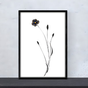 Poster Ink Pansy Art - Des motifs floraux captivants