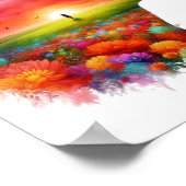 Poster Inner Peace: Vibrant Sunset & Wildflower Mindscape (Coin)