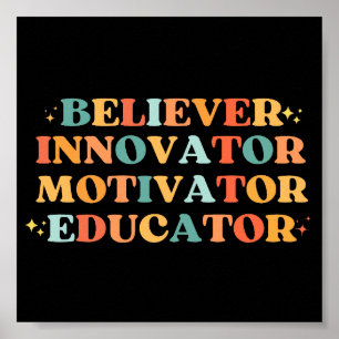 Poster Innovateurs de croyant vintage Motivateur éducateu