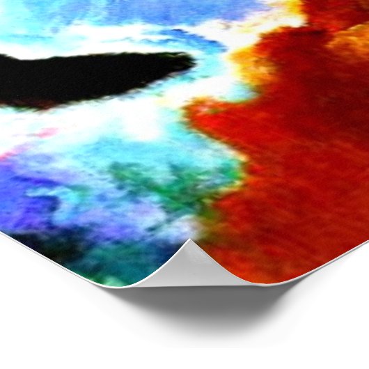 Poster Inondation Improvisation, art abstrait par Kandins (Coin)