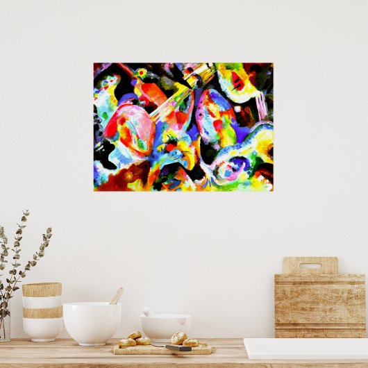 Poster Inondation Improvisation, art abstrait par Kandins (Cuisine)