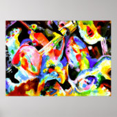 Poster Inondation Improvisation, art abstrait par Kandins (Devant)