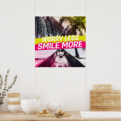 Poster Inquiète Moins, Souriez Plus (Cuisine)