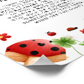 Poster Insect Lady Night Diaper Baby shower Jeu (Coin)