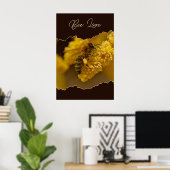 Poster Insecte Abeille inspirée par la nature Jaune et No (Bureau à domicile)