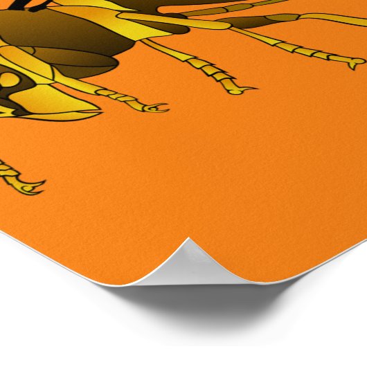 Poster insecte guêpe à cornet (Coin)