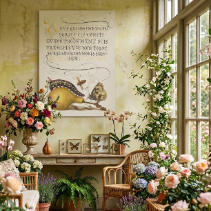 Poster Insectes de jardin, mouche, chenille, poire, mille
