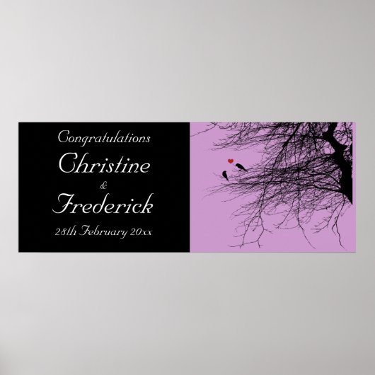 Poster Inséparables, bannière mariage décorative (Devant)