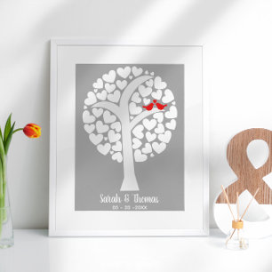 Poster Inséparables Mariage ou Anniversaire souhaits d'hô