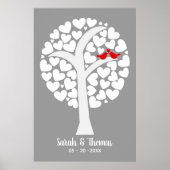 Poster Inséparables Mariage ou Anniversaire souhaits d'hô (Devant)