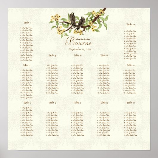 Poster Inséparables Vintages ivoiriens Fleur Jaune 12 Tab (Devant)