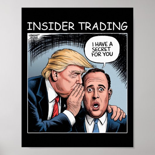 Poster Insider Trading Trump - Funny (Devant)