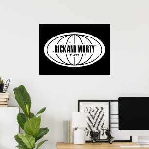 Poster Insigne de cote Retro Rick et Morty C-137