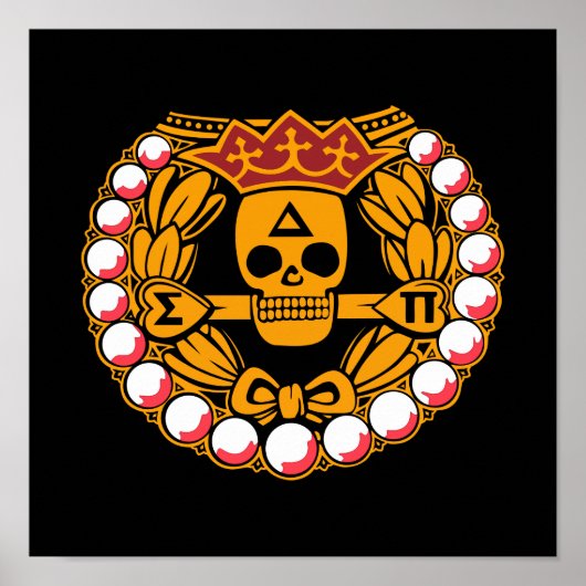 Poster Insigne de crâne Delta Sigma Pi (Devant)