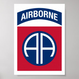 Poster Insigne de la 82e division aéroportée Vétéran mili