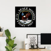 Poster Insigne de mission spatiale Apollo 11 1969 (Bureau à domicile)