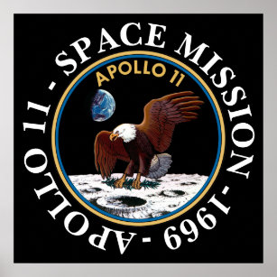 Poster Insigne de mission spatiale Apollo 11 1969