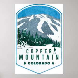 Poster Insigne de ski du Colorado de la montagne de cuivr