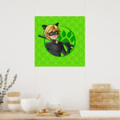 Poster Insigne vert Cat Noir (Cuisine)
