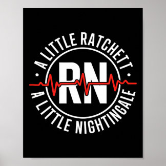Poster Insignifiant badge d'infirmière ratcheuse nocturne