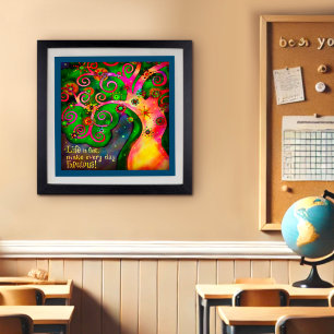 Poster Inspirant coloré tendance Faire la vie fabuleuse C