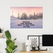 Poster inspirant d'art mural "Dreams can Happen" (Bureau à domicile)