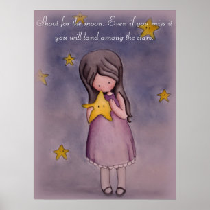 Poster inspirant de Girl with Kawaii Stars