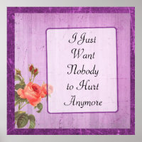 Poster inspirant de Pretty Purple sur la douleur