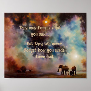 Poster inspirant des éléphants