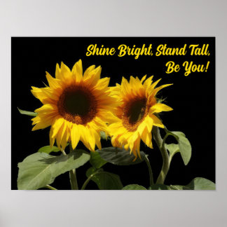 Poster inspirant du tournesol jaune
