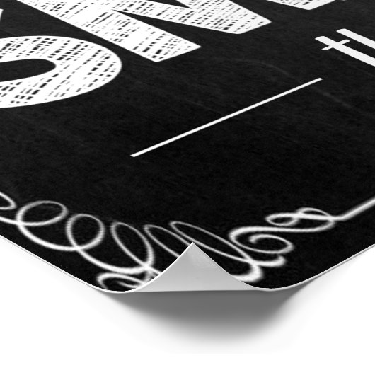 Poster inspirant en tableau noir et blanc (Coin)