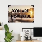Poster inspirant "puissant" (Bureau à domicile)