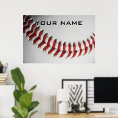 Poster Inspiration Baseball Ajouter Votre Nom (Bureau à domicile)