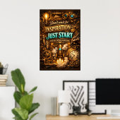 Poster Inspiration Commencez l'Art de la Fusée Steampunk (Bureau à domicile)
