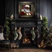 Poster Inspiration de Père Noël afro-américaine