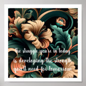 Poster Inspiration et force florales Abstraites (Devant)