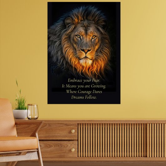 Poster Inspiration Motivationnelle Embrassez votre Lion d (Salon 2)