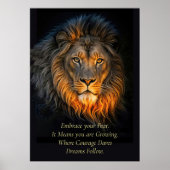 Poster Inspiration Motivationnelle Embrassez votre Lion d (Devant)