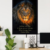 Poster Inspiration Motivationnelle Embrassez votre Lion d (Bureau à domicile)