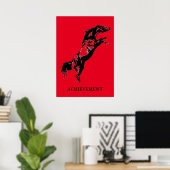 Poster Inspiration Réussite Rouge Black Horse Pop Art (Bureau à domicile)