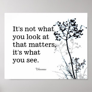 Poster inspiration Thoreau citation noir et blanc