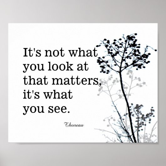 Poster inspiration Thoreau citation noir et blanc (Devant)